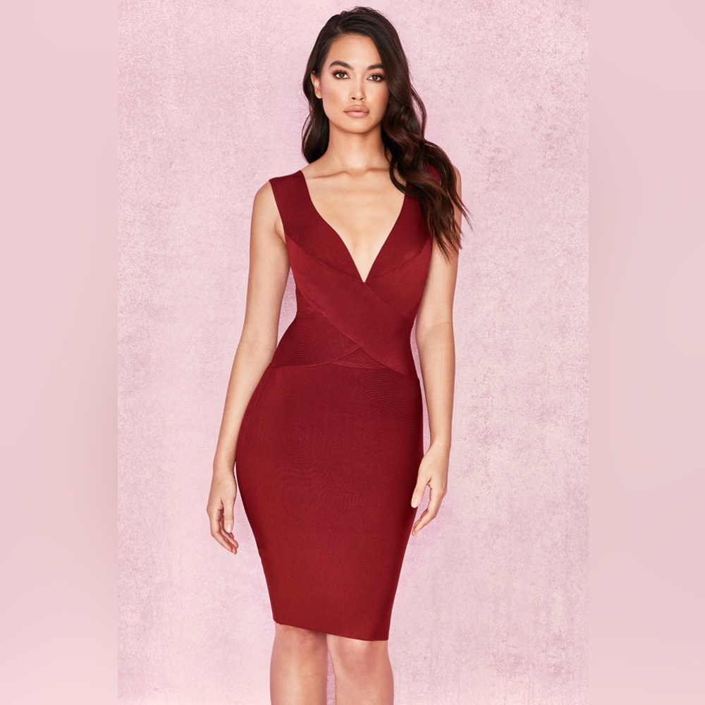House of CB Wine Ginevra Dress